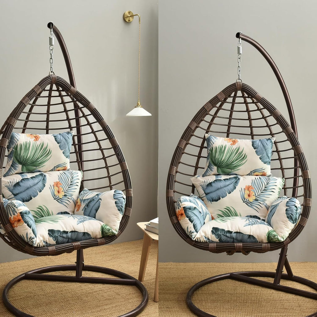 Rocking Chair Cushion - Thick Hanging Hammock Chair Cushions with Headrest - Washable Indoor Cushion for Rattan Swing Chairs(Cushion only)