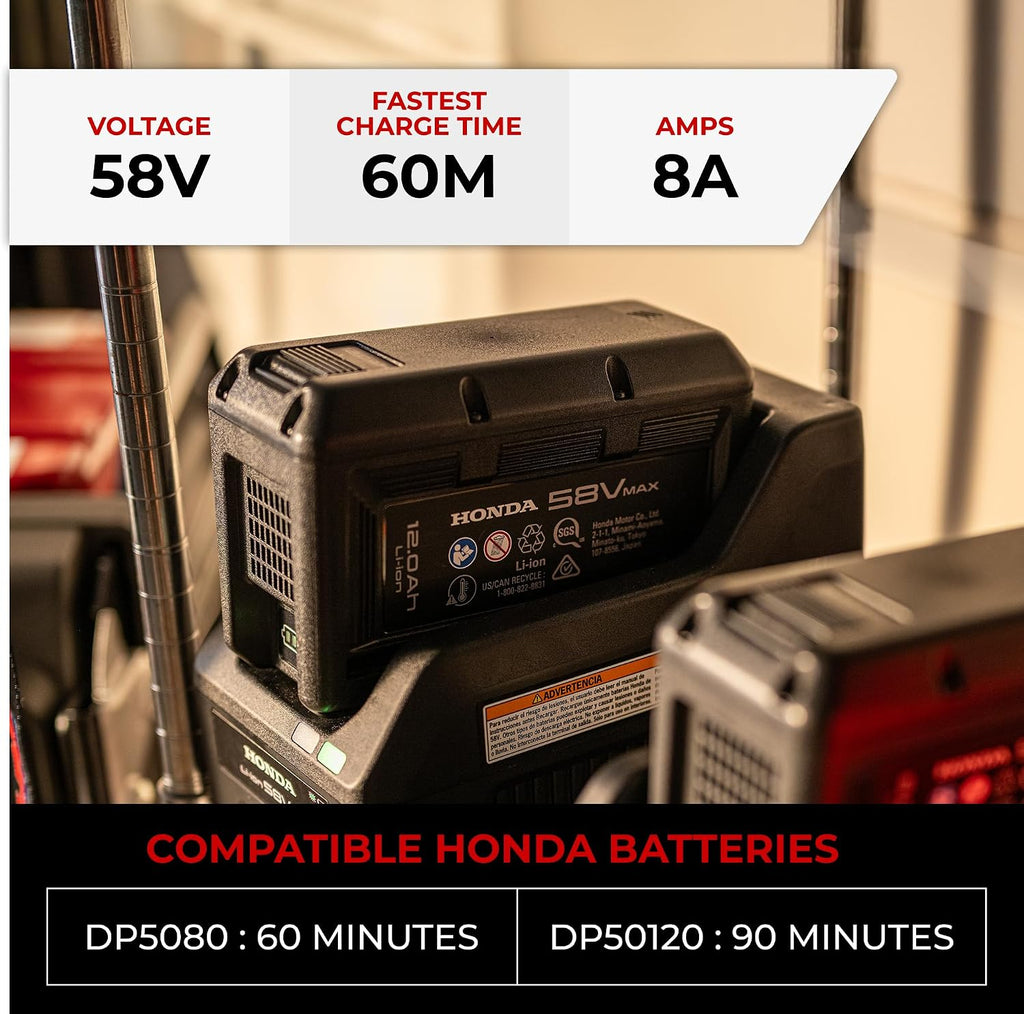 Honda CV5080N1U Fast Electric Lawn Mower Battery Charger for DP5080 and DP50120 Cordless Lawn Mower Batteries, Charges in 60-90 Min, Patented Connection for More Reliable Operation, Wall Mount Ready