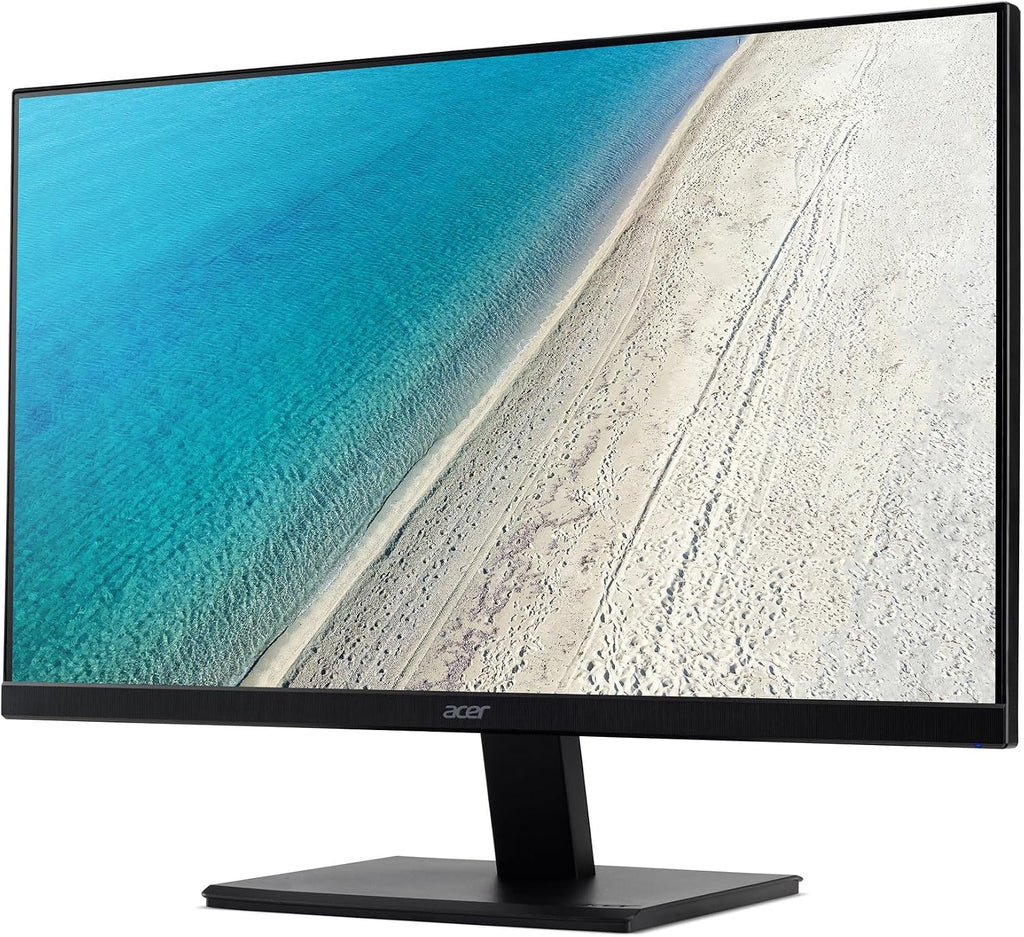 acer 24' FHD IPS Monitor with 4 ms Response Time, Anti-Glare, Adaptive Sync, Integrated Speakers, VESA Mount (100x100mm) & Dockztorm Hub, VGA, HDMI, Black Color