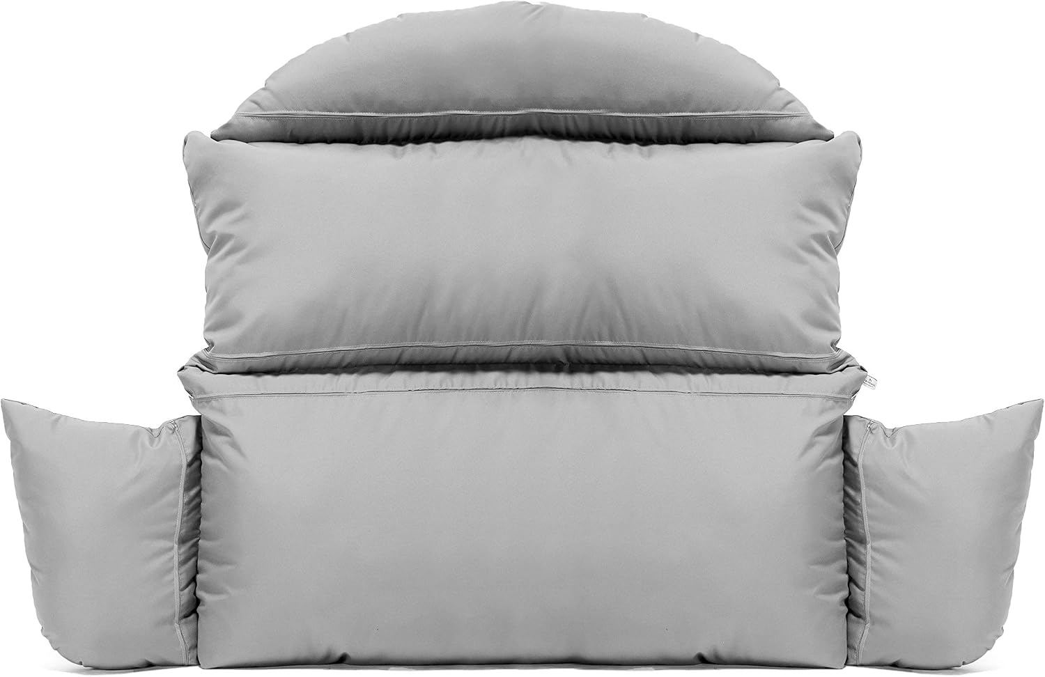 LeisureMod 2 Person Hanging Egg Chair Cushion - Light Grey, Quick-Drying, Weather-Resistant, Soft Cotton Filling, Machine Washable
