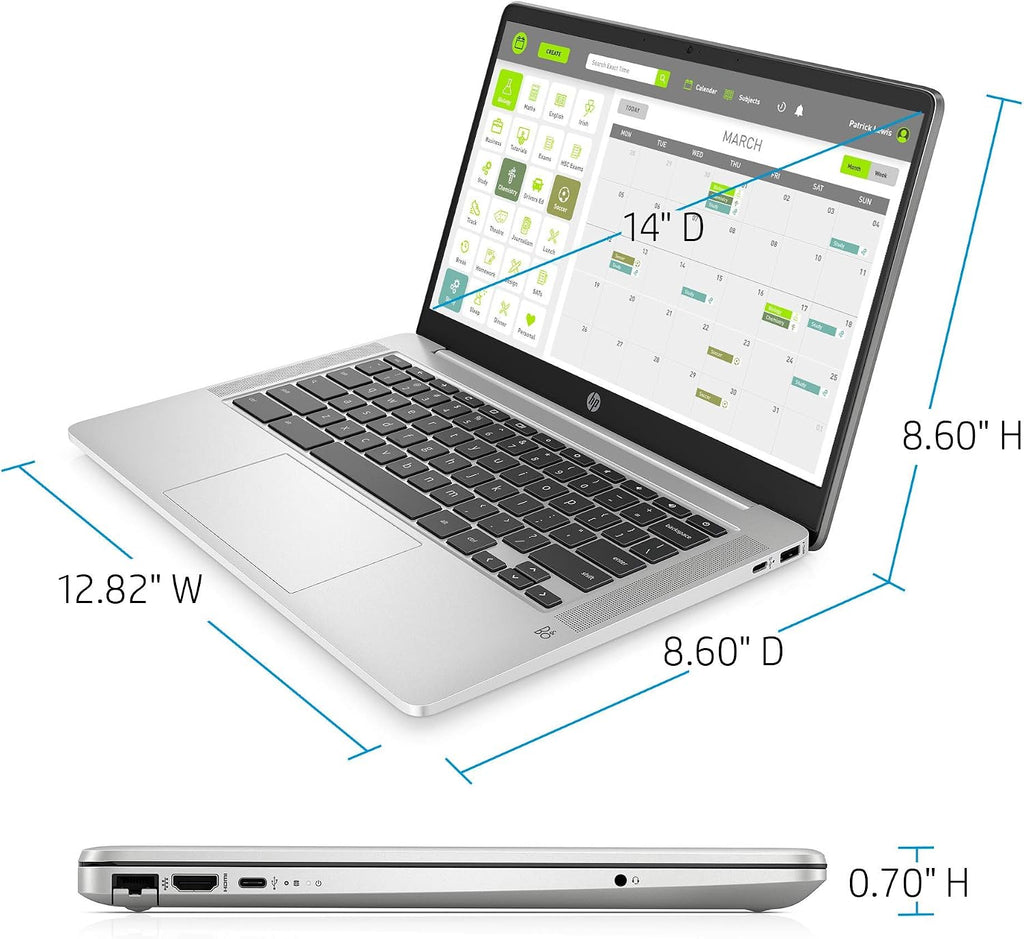HP 2020 Flagship 14 Chromebook Laptop Computer 14-inch HD SVA Anti-Glare Display Intel Celeron N5000 Processor 4GB DDR4 64GB eMMC WiFi Webcam Chrome OS (Renewed)