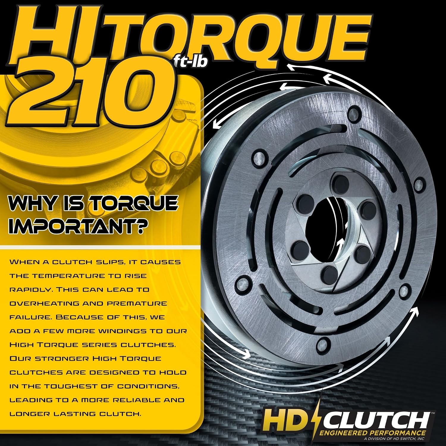 HD Switch HiTorq 210ftlb BIGBearing PTO Clutch 574607001 5218-247 & PTO Switch 582107601 for Husqvarna MZ28 MZ52 MZ61 MZ5424 MZ5225 MZ6128 MZT52 MZT61 FD52 FD61 Z454 Z460 Z460X Dixon DX148 DX152 DX161