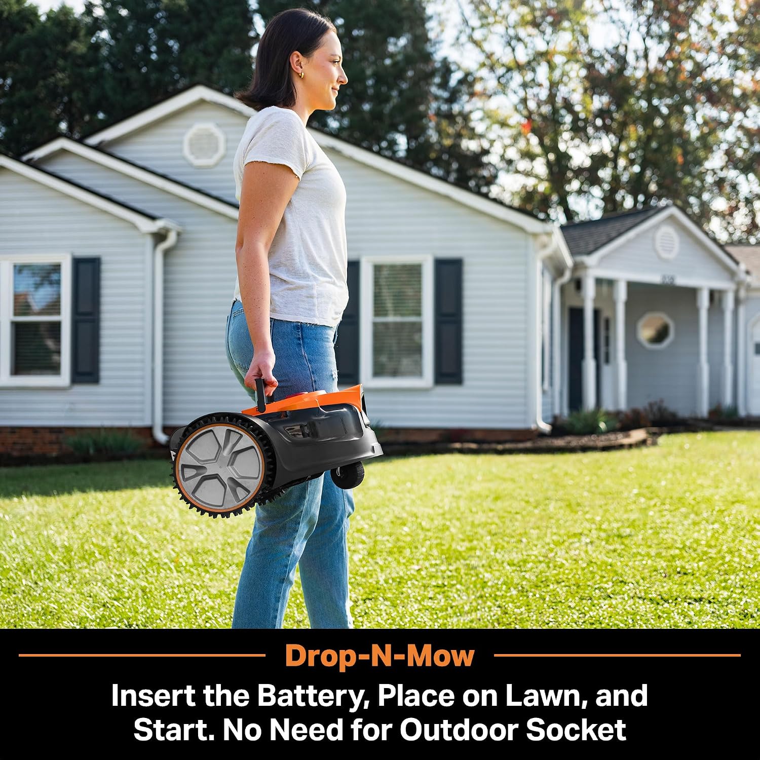 LawnMaster OcuMow™ VBRM601YCM MAX Perimeter Wire Free Robot Lawn Mower Cuts Small Lawns 2000-3500 Square Feet with Optical Navigation, Obstacle Avoidance, Low Noise and No Go Function