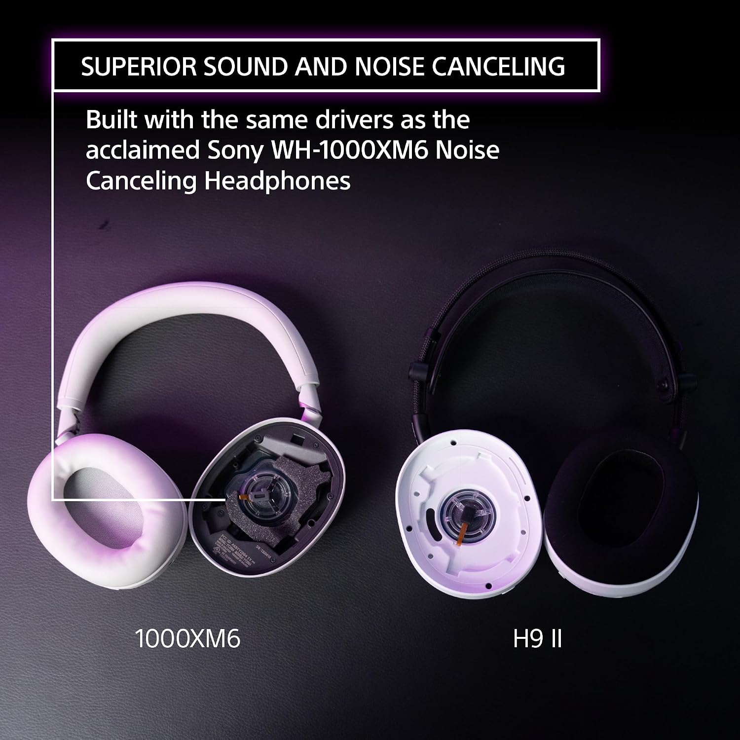 Sony INZONE H9 II Wireless Noise Canceling Gaming Headset, WH-1000XM6 Drivers, Lightweight, Detachable Cardioid AI Mic, 2.4GHz and Bluetooth, Soft Case, for PC, PS5, Switch, and Mobile, Black