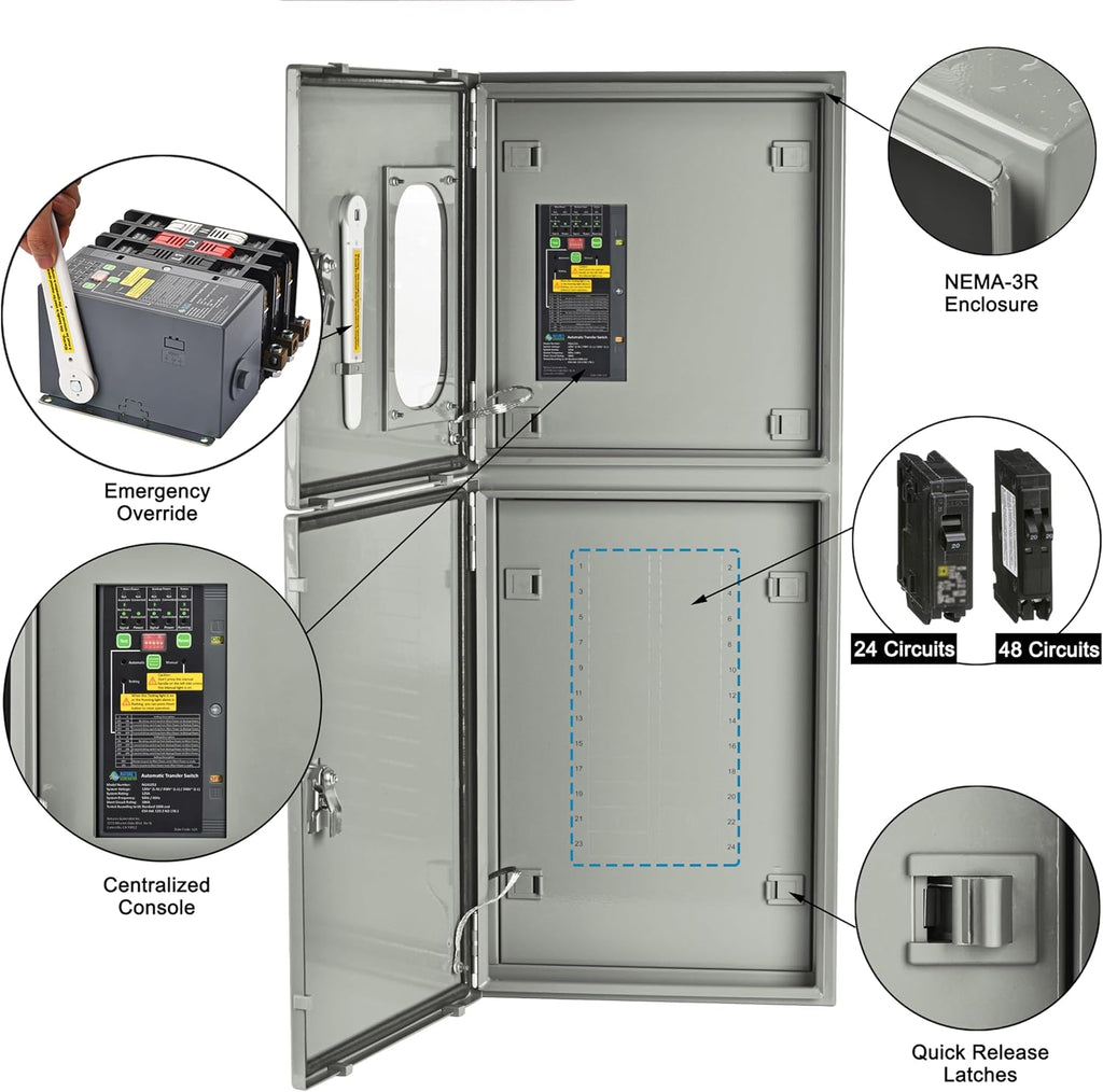 Nature's Generator 125A Automatic Transfer Switch 24 space / 48 circuit