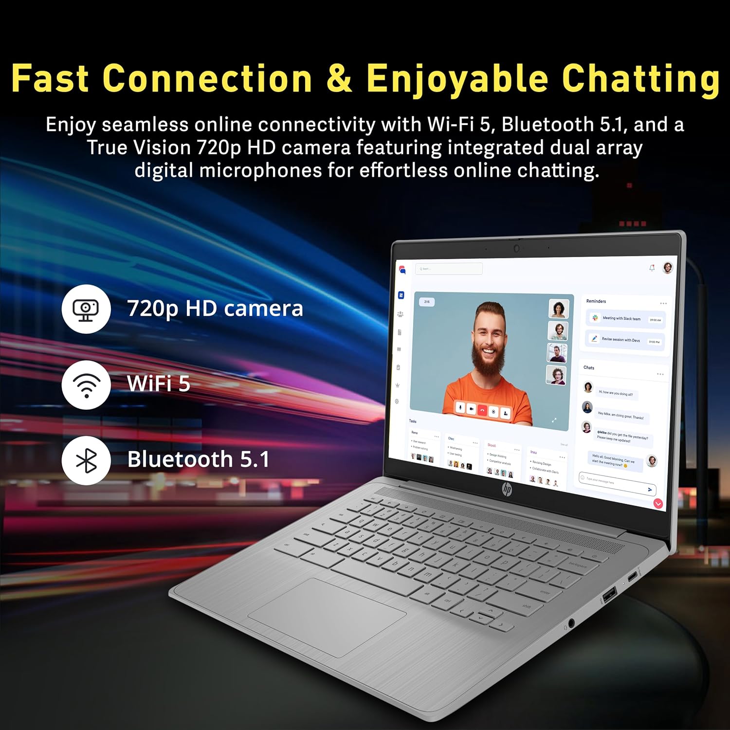 HP Chromebook 14' HD Laptop for Business & Students, Intel Celeron N4120, 4GB LPDDR4, 576GB Storage(64GB eMMC+512GB Docking Station), UHD Graphics, Webcam, Long Battery Life, Chrome OS, Modern Gray