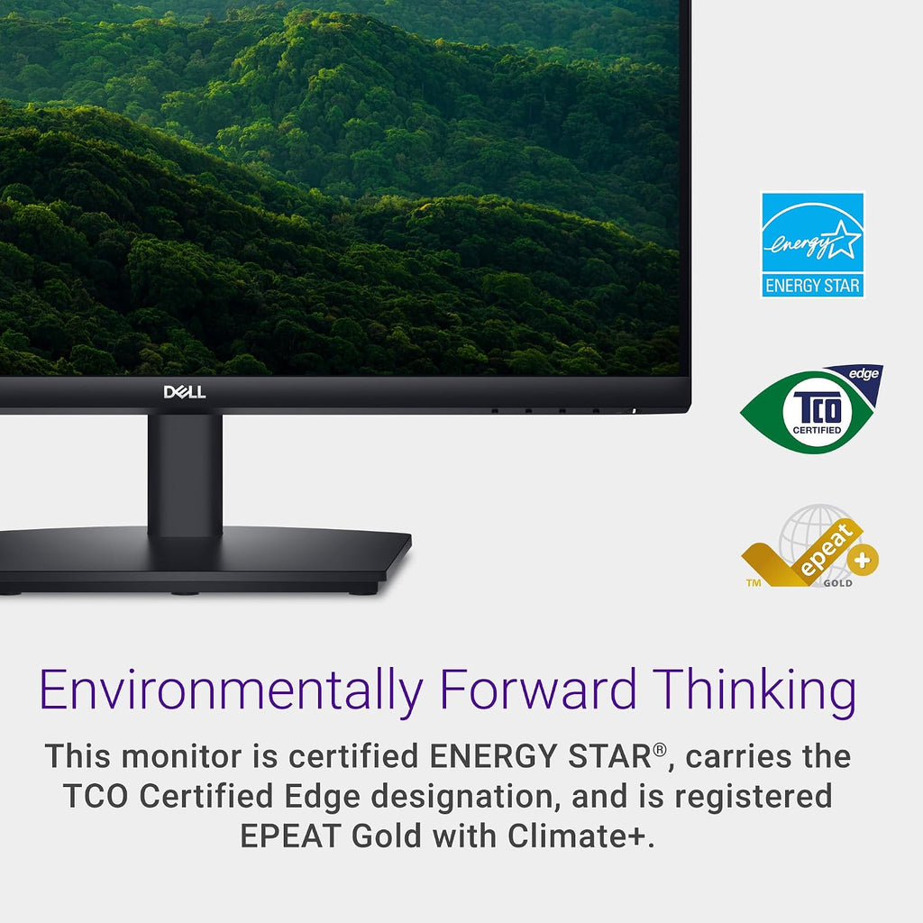 Dell E2425HS Monitor - 23.8-inch Full HD (1920x1080) 75Hz 8Ms Display, Speaker 2 x 1W, HDMI/DisplayPort Connectivity Height/Swivel/Tilt Adjustability - Black