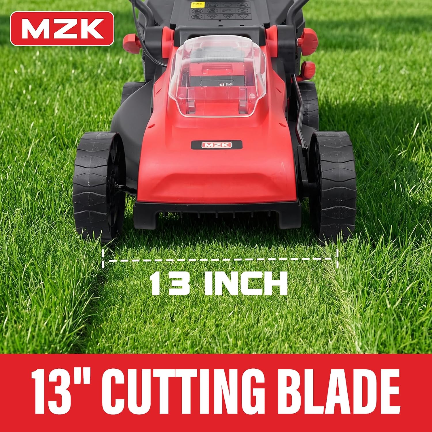 MZK 20V 13' Electric Lawn Mower, Brushless Cordless Lawn Mower with 4-Position Height Adjustment, Walk-Behind Push Mowers with 8 Gallon Grass Bag, 2 x 4.0Ah Batteries & Charger Included
