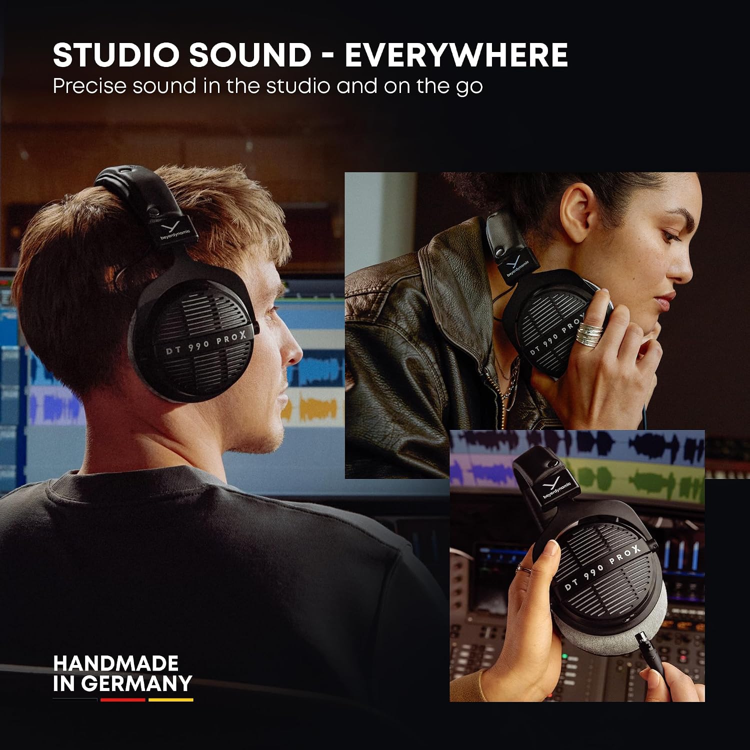 beyerdynamic DT 990 Pro X 48 ohm Wired Over-Ear, Open Back Professional Recording Studio Monitor Headphones for Mixing, Editing, Critical Listening, DJ Stereo Headsets, Made in Germany, Black w/Gray
