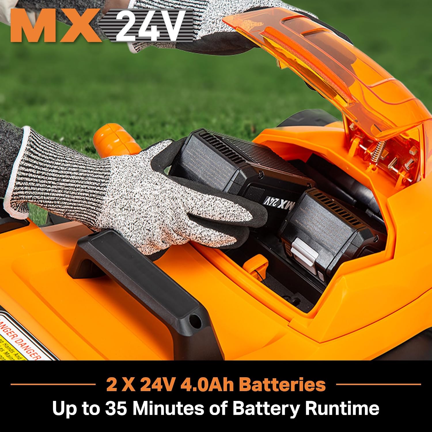 LawnMaster CLMF4815E 48V MAX 15-inch Brushless Cordless Lawn Mower with 2X24V MAX 4.0Ah Battery and a Dual Charger