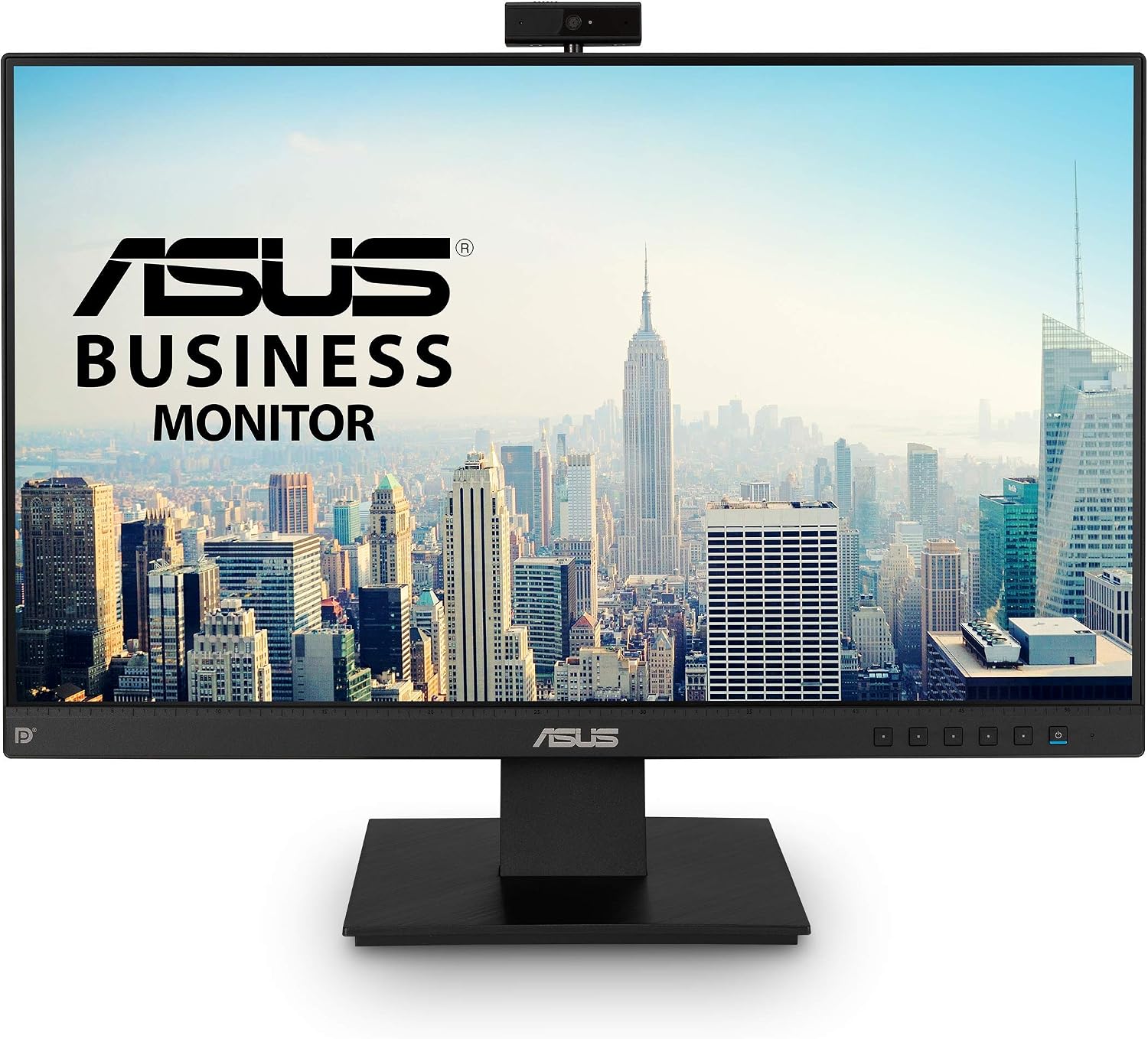 ASUS BE24EQK 24' Business Monitor with 1080P Full HD IPS, Eye Care, DisplayPort HDMI, Frameless, Built-in Adjustable 2MP Webcam, Mic Array, Stereo Speaker, Video Conference,Black