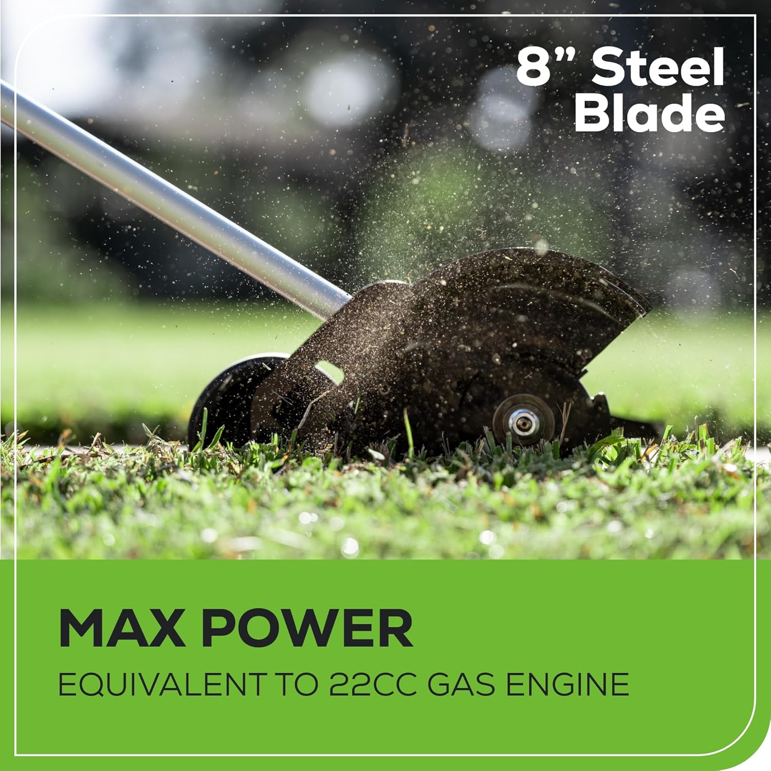 Greenworks 60V 8' Brushless Cordless Edger with 2.0Ah Battery & Charger – Tool-Free Depth Adjustment, Lightweight Lawn Edging Tool, 4-Year Warranty