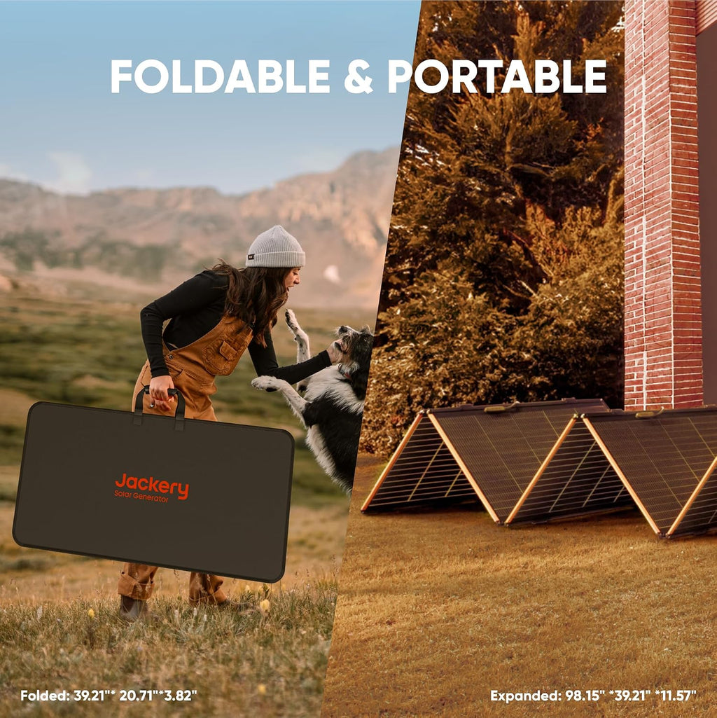 Jackery SolarSaga 500X Solar Panels, 500W Power Output, 25% High Bifacial Conversion Efficiency, Compatible with Explorer 5000 Plus,IP68 Rated for Outdoor Camping,RVs,and Off-Grid Living