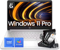 HP 2025 14 Inch Ultra Light Laptop, Sleek Natural Silver, Intel Processor N150, 16GB RAM, 384GB Storage(128GB UFS+256GB MSD), Wi-Fi 6, Windows 11 Pro, Copilot Key, w/Accessories