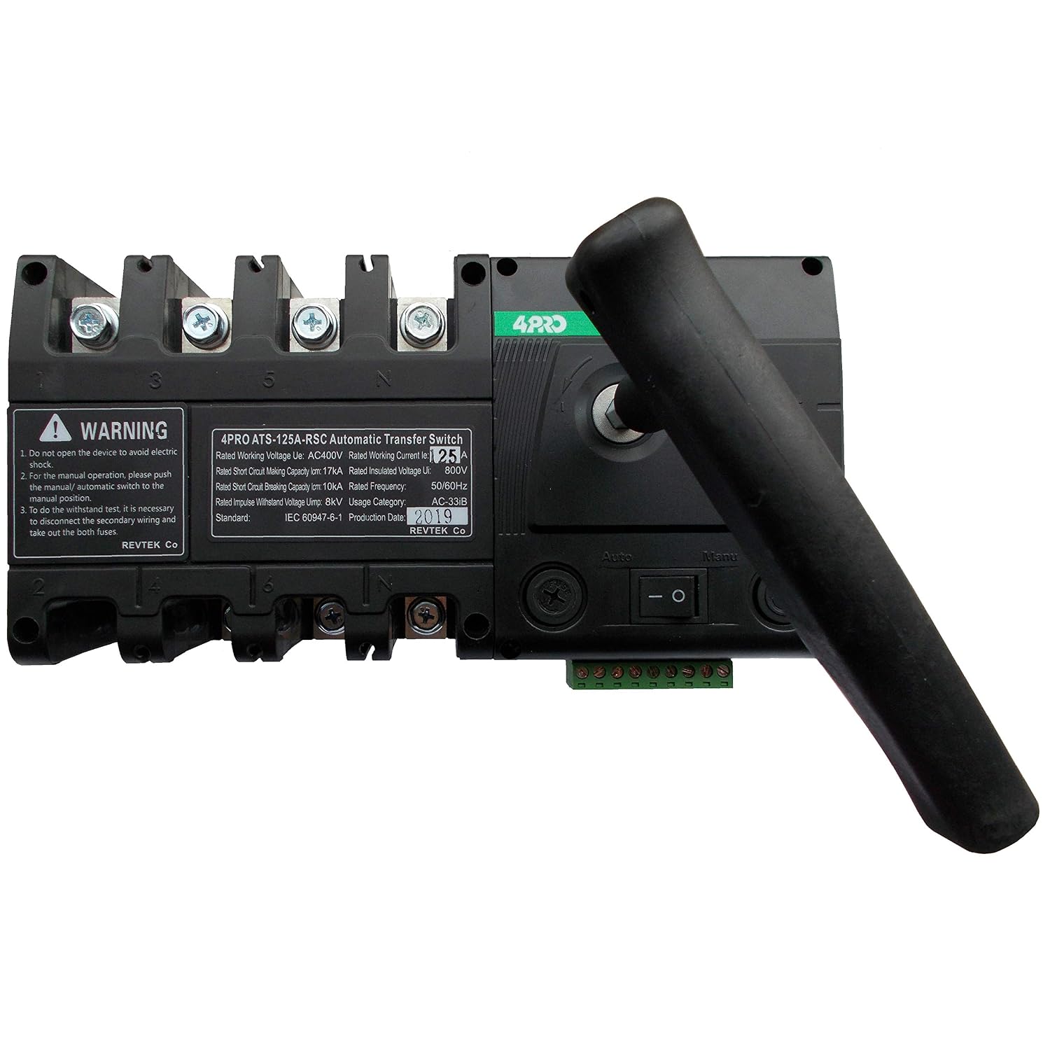 4PRO ATS-125A-4P-RSC Automatic Changeover Transfer Switch