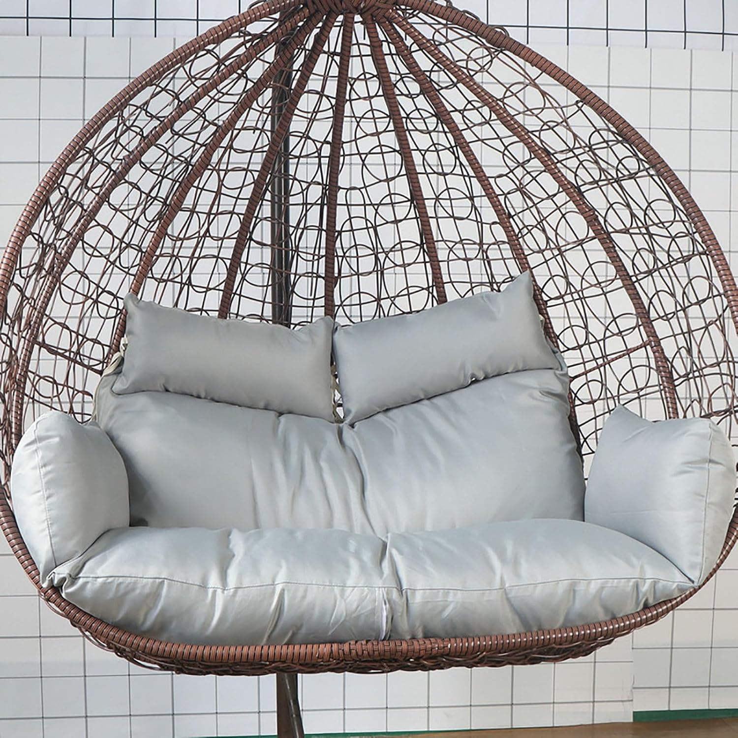 GARCAN Hammock Swing Chair Cushion, Replacement Pad, Double Egg Chair Cushion for Luxury Outdoor Patio Wicker Loveseat Hanging Chairs, 2 Persons, Backyard Balcony,D
