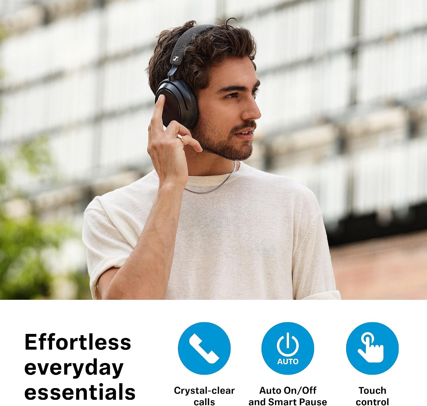 Sennheiser Momentum 4 Wireless Hi-Fi Headphones with Audiophile Sound, Bluetooth, Adaptive Noise Canceling, 60h Battery, Over-Ear Comfort, Foldable Design - Black/Copper (Renewed)