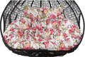 2 Person Egg Chair Cushion Replacement, Double Hanging Rattan Chair Cushion, Hanging Rocking Chair with 2 Adjustable Headrests, Hanging Mattress for Patio Garden Furniture(F)
