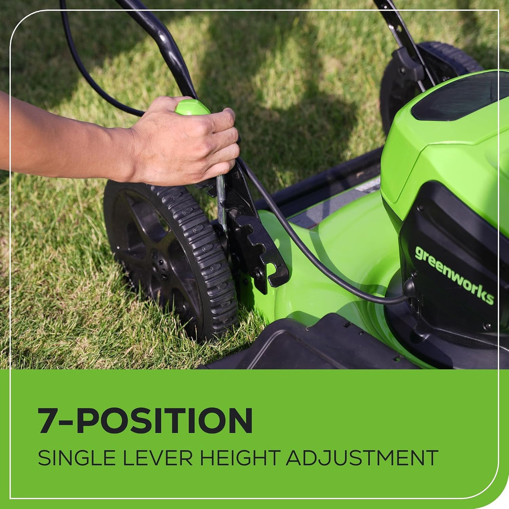 Greenworks 40V 19' Brushless Lawn Mower (High Wheel), 5.0Ah Battery