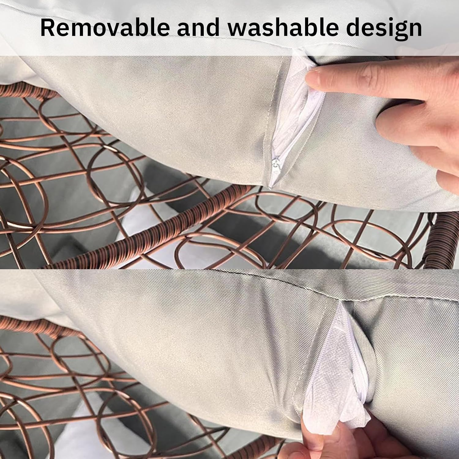 Hammock Swing Chair Cushion, Swing Chair Replacement Pad, Double Egg Chair Cushion Luxury Outdoor Patio Wicker Loveseat Hanging Chair Cushion for 2 Persons Patio Backyard Balcony,Yellow