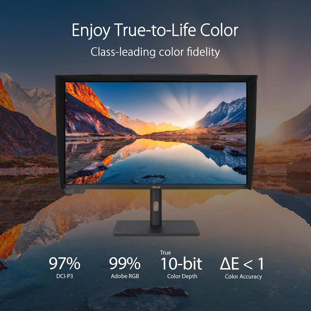 ASUS ProArt Display 32' 4K HDR Mini-LED Professional Monitor (PA32UCXR) – UHD (3840 x 2160), Built-in Motorized Colorimeter, Dolby Vision, 99% Adobe RGB, 97% DCI-P3, ΔE<1, Thunderbolt 4, 3 yr warranty