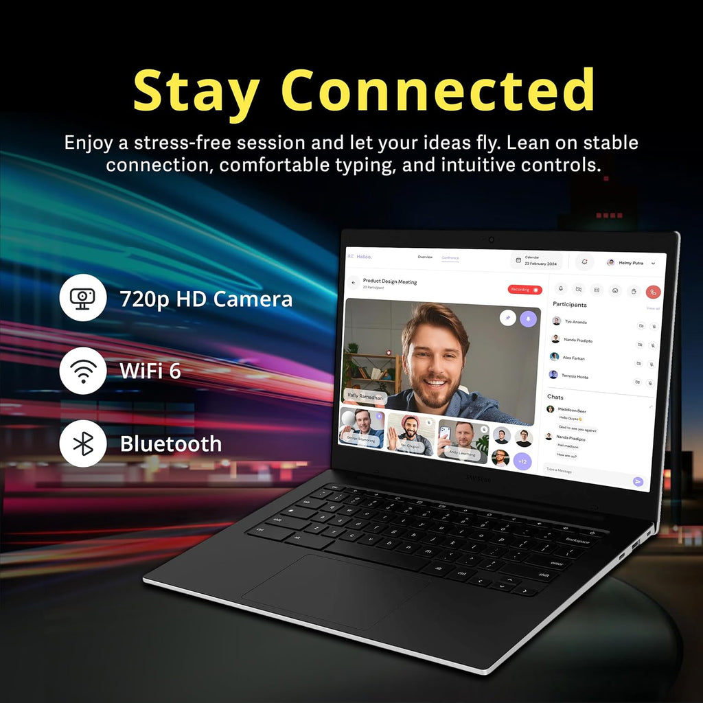 Samsung Galaxy Chromebook Go 14' LED HD Laptop, Intel Celeron N4500, 4GB LPDDR4X, 288GB Storage (128GB eMMC+160GB Docking Station Set), Intel UHD Graphics, Wi-Fi 6, 720p Camera, Chrome OS, Silver
