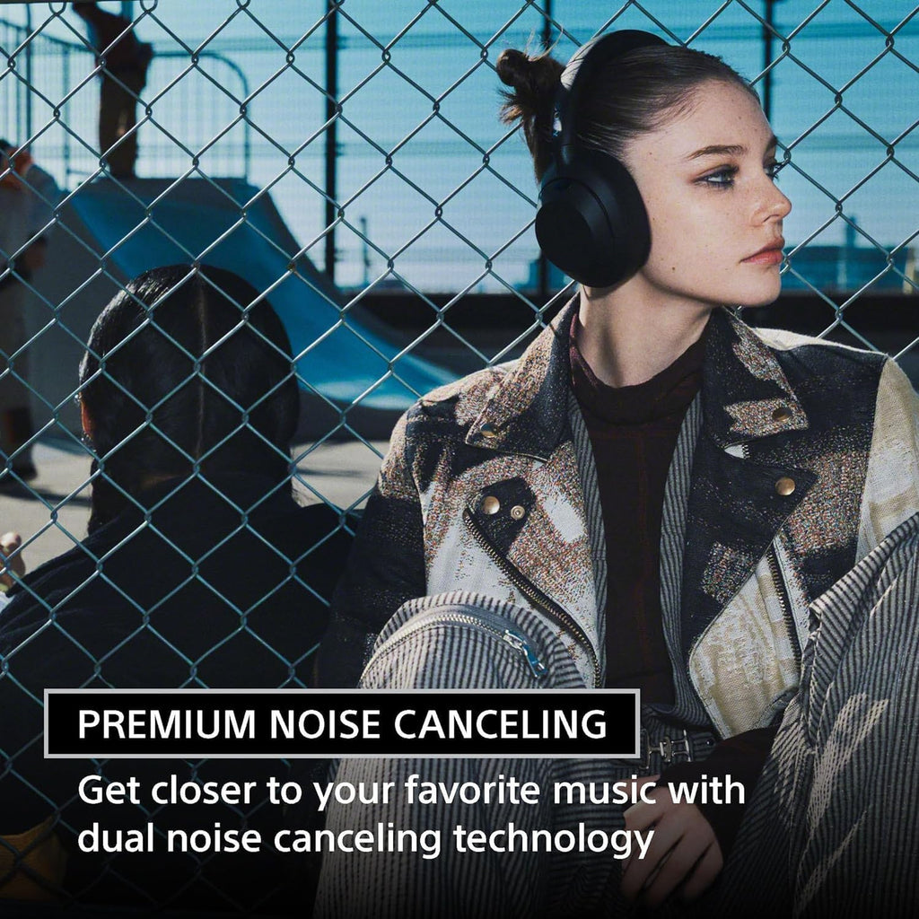 Sony ULT WEAR Noise Canceling Wireless Headphones with Alexa Built-in, Massive Bass and Comfortable Design, Black WHULT900N/B Bundle with 2 YR Enhanced Protection Pack and Wooden Headphone Stand