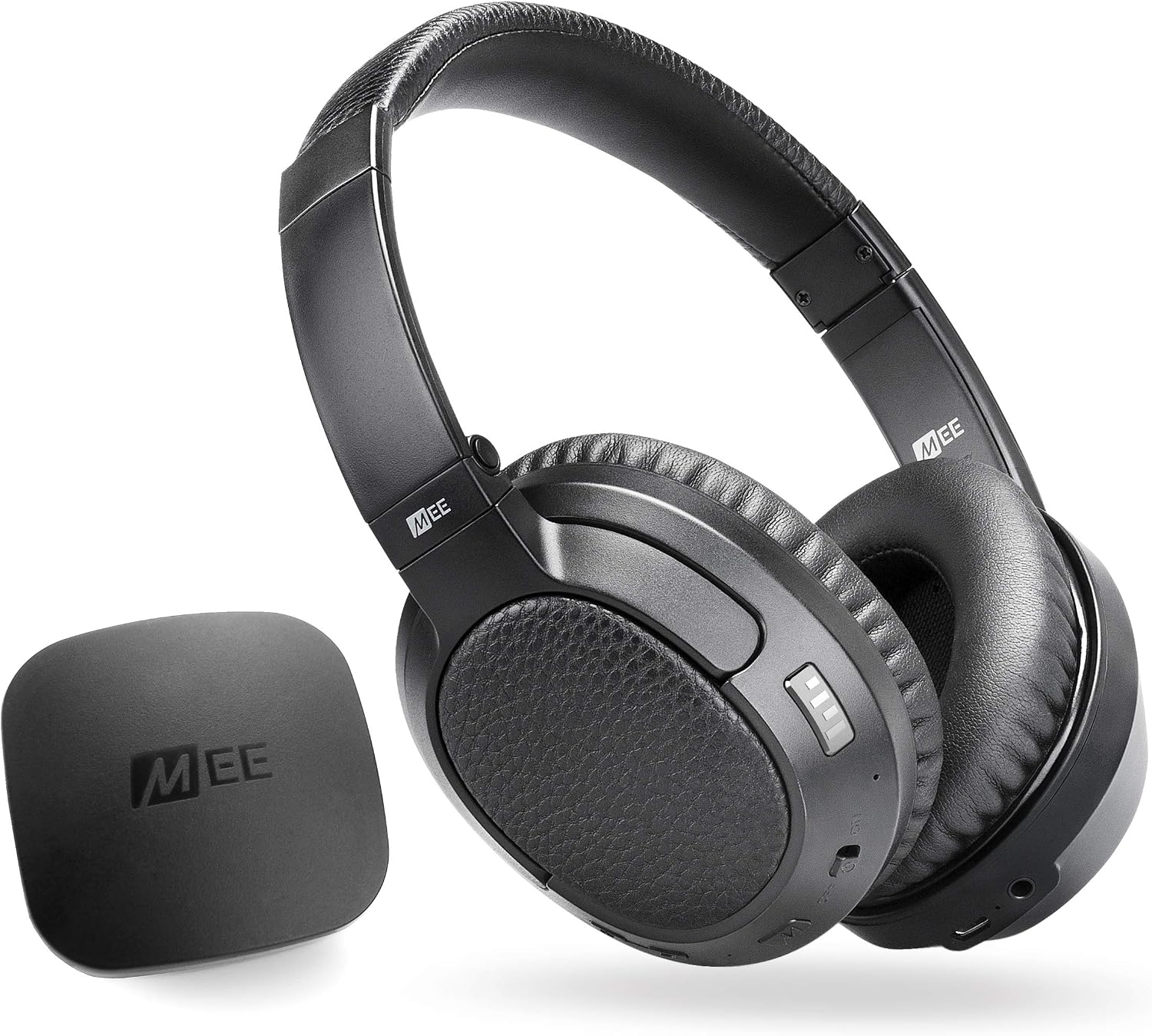 MEE Audio Connect T1CMA Bluetooth Over-Ear Wireless Headphones Headset for TV with no Audio Delay; Includes Transmitter (Optical/AUX/RCA) and CinemaEAR Audio Enhancement for Seniors & Hard of Hearing