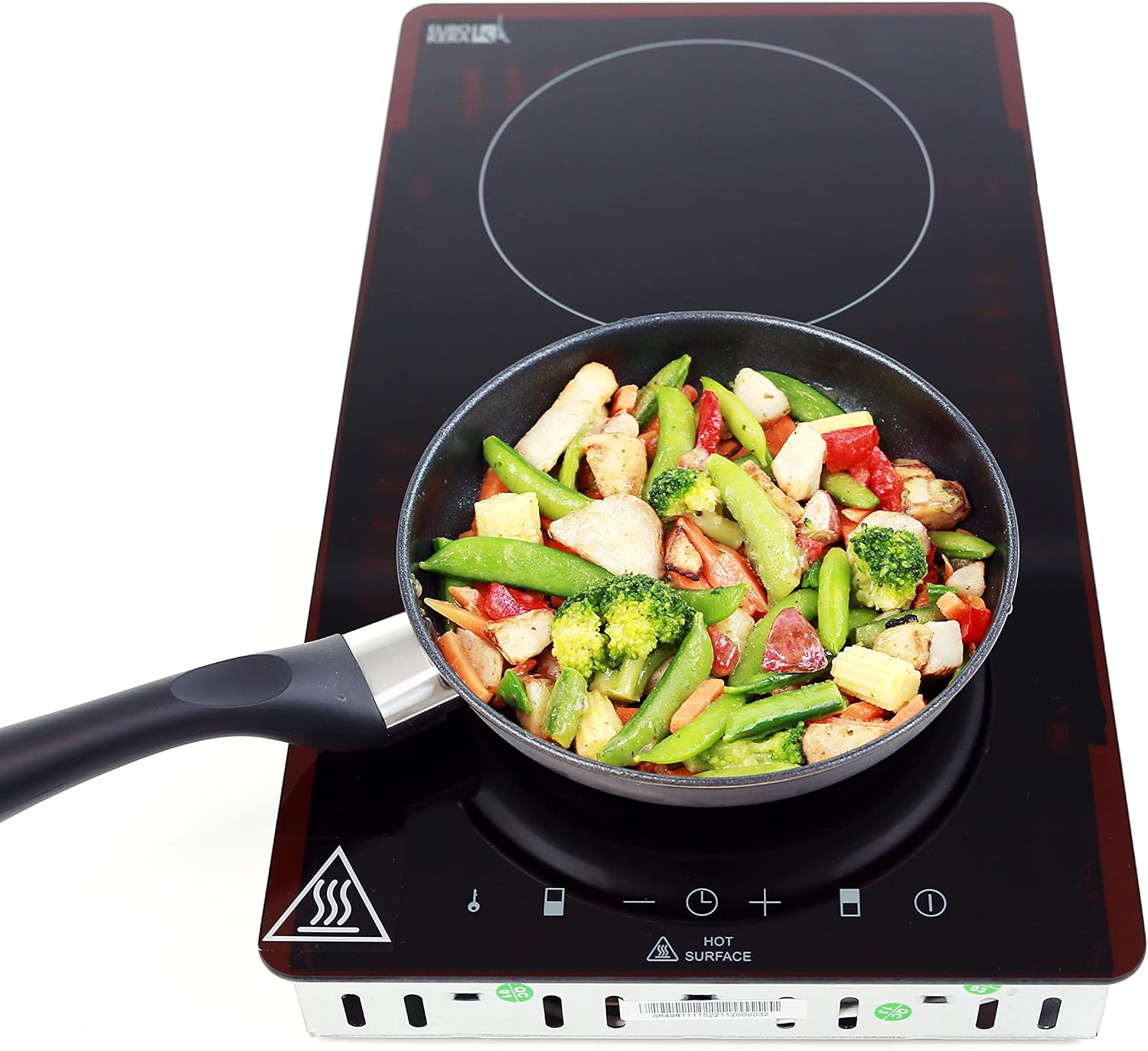 Avanti Electric Cooktop Portable Dual Burner Design with 9 Power Settings and Safety Switch, Touch Controls and Timer with Glass Surface for Easy Cleanup, 2600-Watts, Black