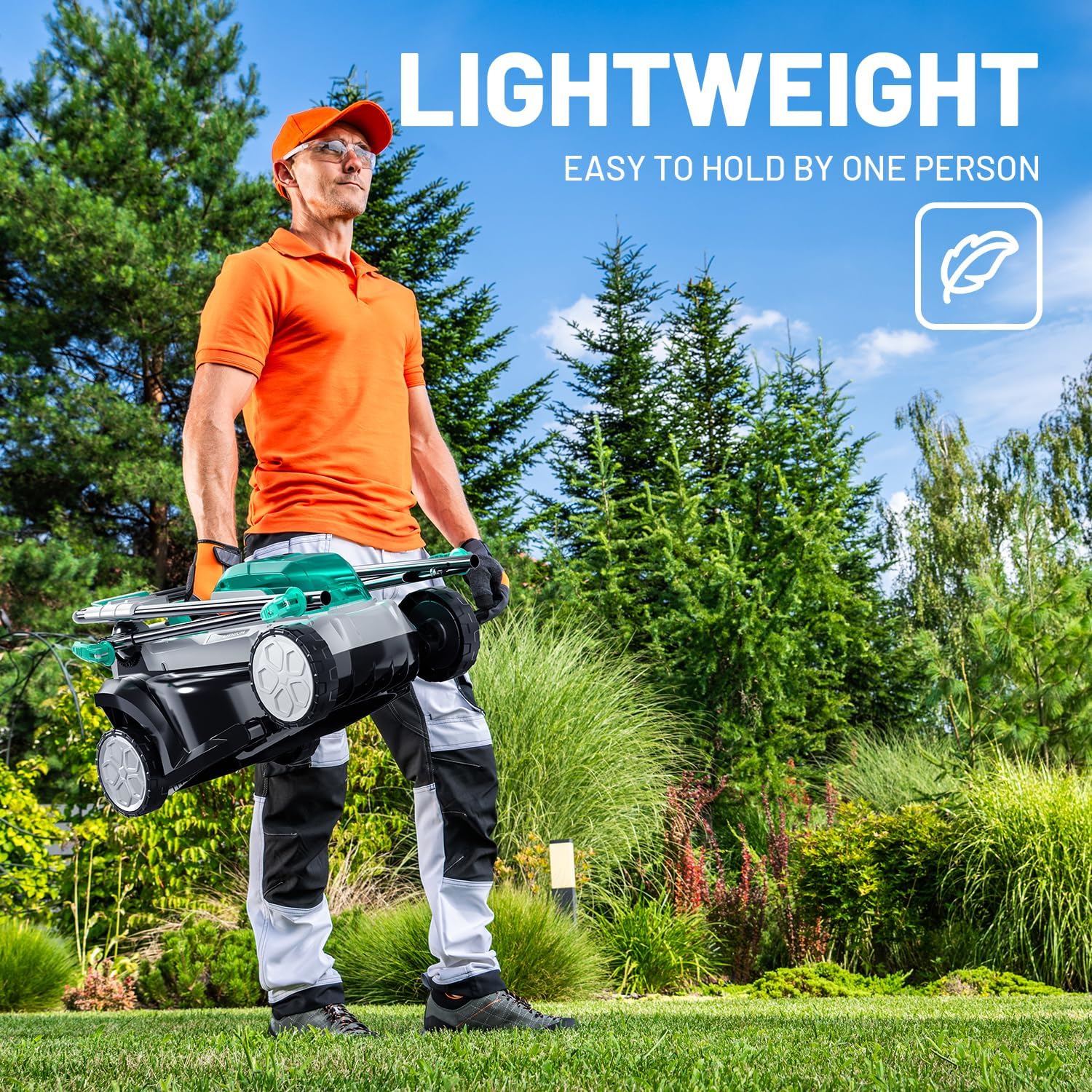 Litheli 13.1inch Electric Lawn Mower Cordless,Grass Cutter Machine for 1600 Sq.Ft.Lawnmower with Brushless Motor, 8 Gallon Capacity, Cutting Height from 1 to 2.5 in, Includes 1X4.0 Ah Battery