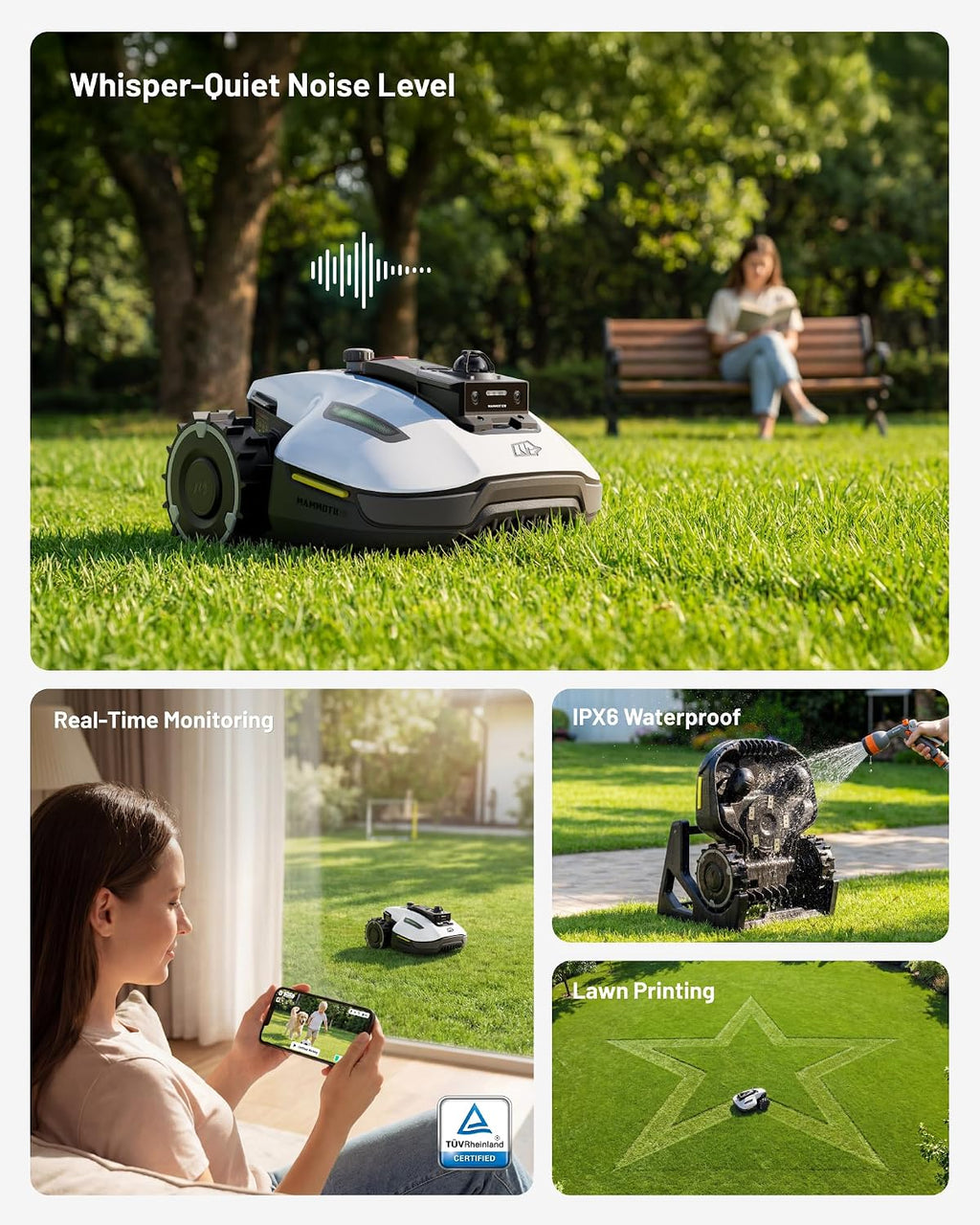 (2026 Upgrade) Mammotion YUKA mini 2 1000H Robotic Lawn Mower Reception 0.25 Acre, 360° LiDAR + AI Vision, 45% Slope, DropMow, Smart Battery Management,Cutting Heights 2.0'-3.5'
