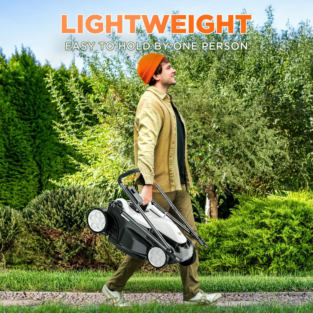 Litheli 40V (2 x 20V) 16' Electric Lawn Mower Cordless, Brushless Lawnmower with 6-Height Adjust, Portable & Lightweight Push Battery Powered Lawn Mower (2 * 4.0AH Batteries Included)