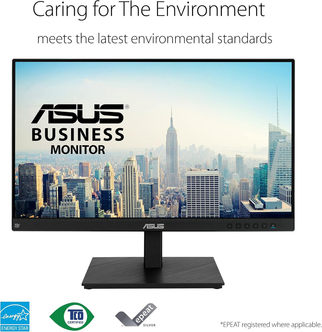 ASUS 24' 1080P Multi-Touch Monitor (BE24ECSBT) - Full HD, IPS, 10-Point Touch, IPS, Eye Care, USB-C with Power Delivery, HDMI, DisplayPort Daisy Chain, Height Adjustable, VESA Wall Mountable