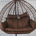 Hammock Swing Chair Cushion, Swing Chair Replacement Pad, Double Egg Chair Cushion Luxury Outdoor Patio Wicker Loveseat Hanging Chair Cushion for 2 Persons Patio Backyard Balcony,Brown