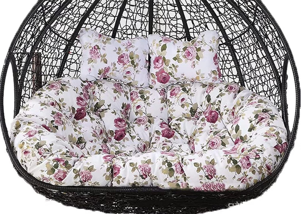 Replacement Double Egg Chair Cushion Outdoor Patio Wicker Loveseat Hanging Swing Egg Chairs for 2 Persons Ideal for Patio Backyard Balcony - Hammock Swing Chair Cushion