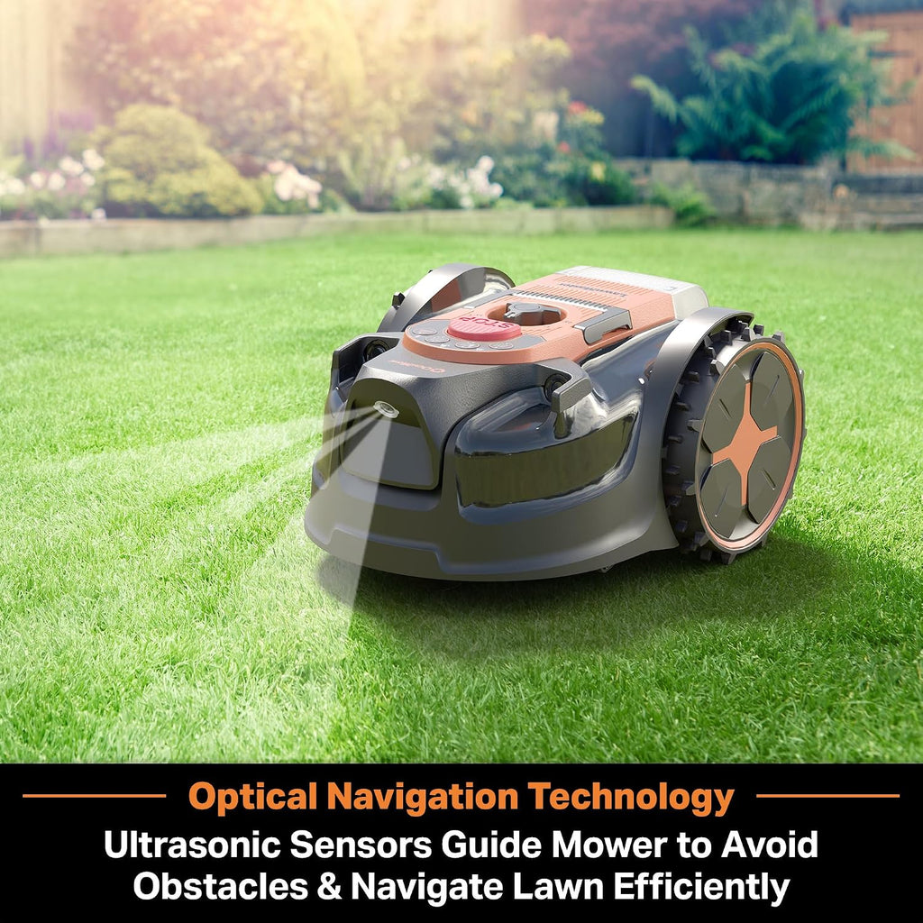 LawnMaster OcuMow 400 Series Robot Lawn Mower with Optical Navigation & Systematic Cutting – VBRM601YCM AD