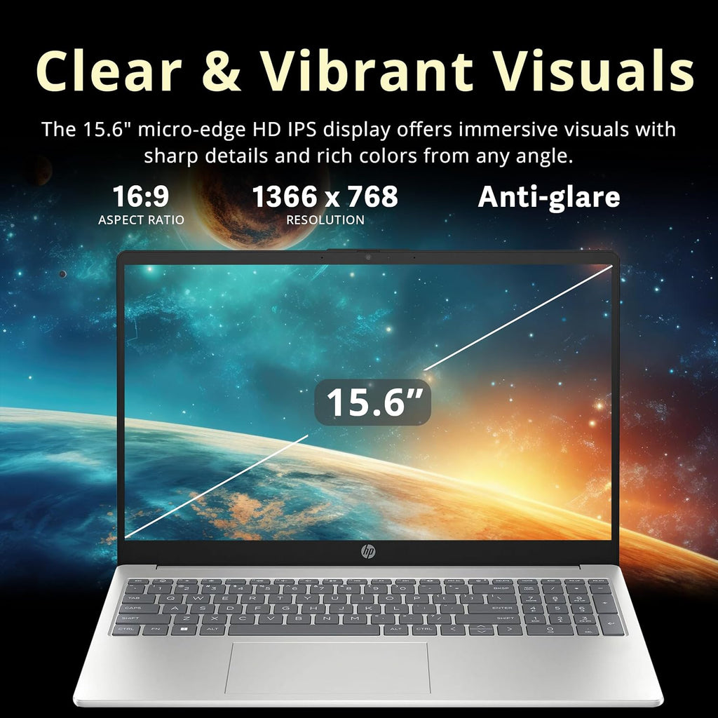 HP 15.6' HD Business Laptop, Intel i3-N305, 8GB DDR4, 288GB Storage(128GB UFS+160GB Docking Station Set), Intel UHD Graphics, Numeric Keypad, 720p HD Camera, Wi-Fi 6, Windows 11, Silver
