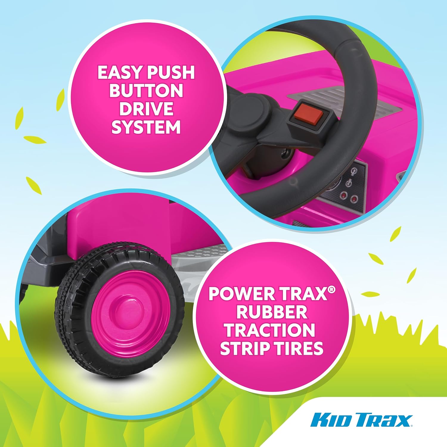 Kid Trax 6V Mow and Go Ride On Lawn Mower - Electric Cars for Kids, Toddler Outdoor Toys, Toddler Car, Kids Ride On Toys, Easy Drive, Durable, Ages 18-30 Months, Max Weight 44 lbs. 1.5 MPH