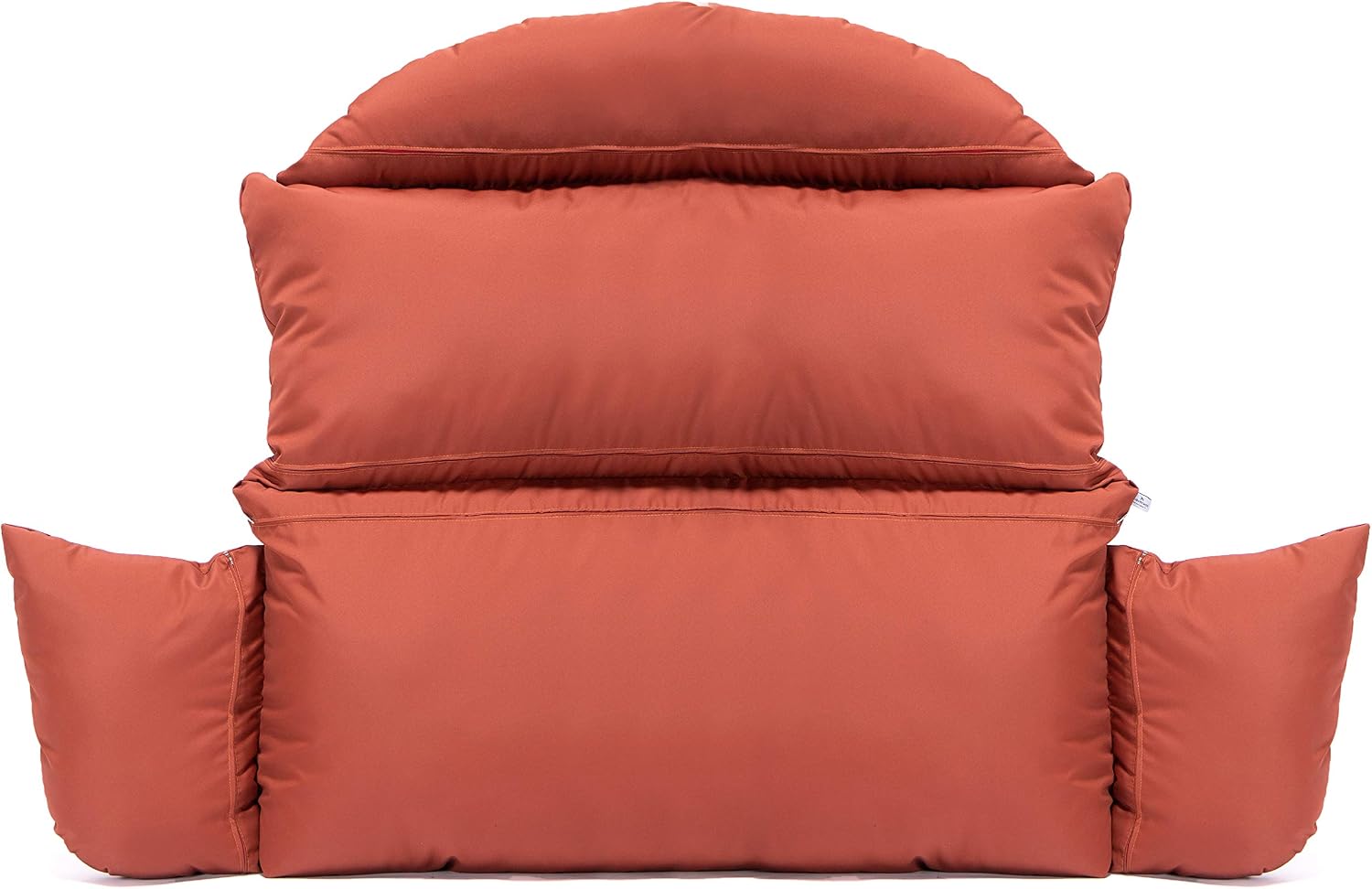 LeisureMod 2 Person Hanging Egg Chair Cushion - Dark Orange, Quick-Drying, Weather-Resistant, Soft Cotton Filling, Machine Washable
