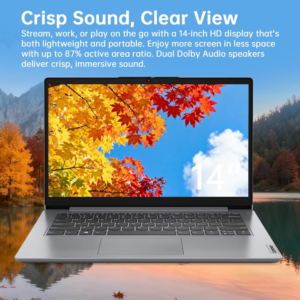 Lenovo IdeaPad 1 1i 14 inch Student Laptop with 1-Year Microsoft 365, Intel Dual Core Processor, 8GB RAM, 512GB SSD + 128GB eMMC, SD Card Reader, Privacy Camera, Long Battery Life, Windows 11 Home
