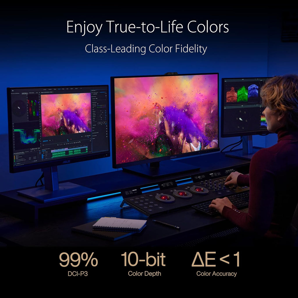 ASUS ProArt Display 31.5' 4K OLED Professional Monitor (PA32DC) - Built-in Motorized Colorimeter, Color Accuracy ΔE<1, 99% DCI-P3, USB-C, Auto Calibration, Compatible with Laptop & Mac Monitor