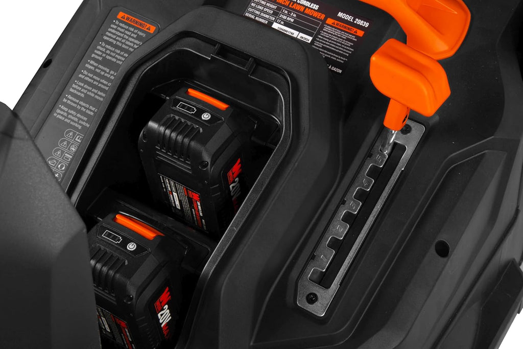 WEN 20V Max Cordless 19-Inch Lawn Mower, String Trimmer, and Leaf Blower Combo Kit with Two 5Ah Batteries and Dual Port Charger (20VK3TBM)