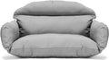 LeisureMod 2 Person Hanging Egg Chair Cushion - Light Grey, Quick-Drying, Weather-Resistant, Soft Cotton Filling, Machine Washable