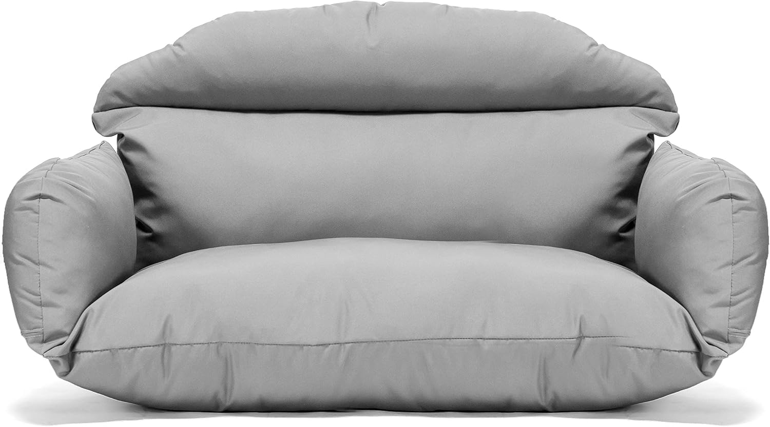 LeisureMod 2 Person Hanging Egg Chair Cushion - Light Grey, Quick-Drying, Weather-Resistant, Soft Cotton Filling, Machine Washable