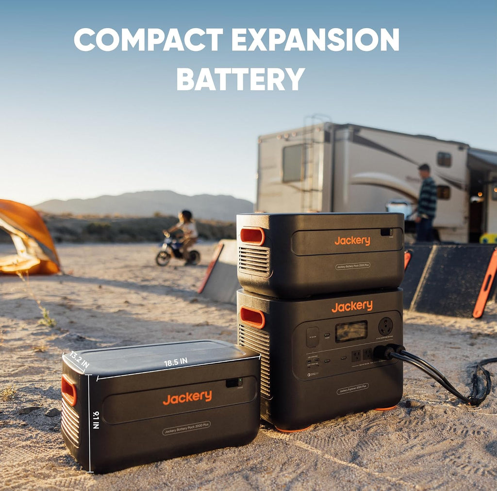 Jackery Expansion Battery Pack 2000 Plus, 2042Wh LiFePO4 Battery Pack for Portable Power Station Explorer 2000 Plus, Extra Expandable Battery for Outdoor RV Camping and Home Emergency (Renewed)