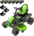 Greenworks PRO 80V 42' Electric Lawn Tractor, Riding Lawn Mower with (6) 5.0Ah Batteries and (3) Dual Port Turbo Chargers Included
