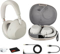 Sony WH-1000XM6 Wireless Noise Canceling Headphones (Silver) Foldable Over-Ear Bluetooth Headset | Hi-Res Audio, 30-Hour Battery, LDAC, Multipoint with USB Wall Adapter and Microfiber Cleaning Cloth