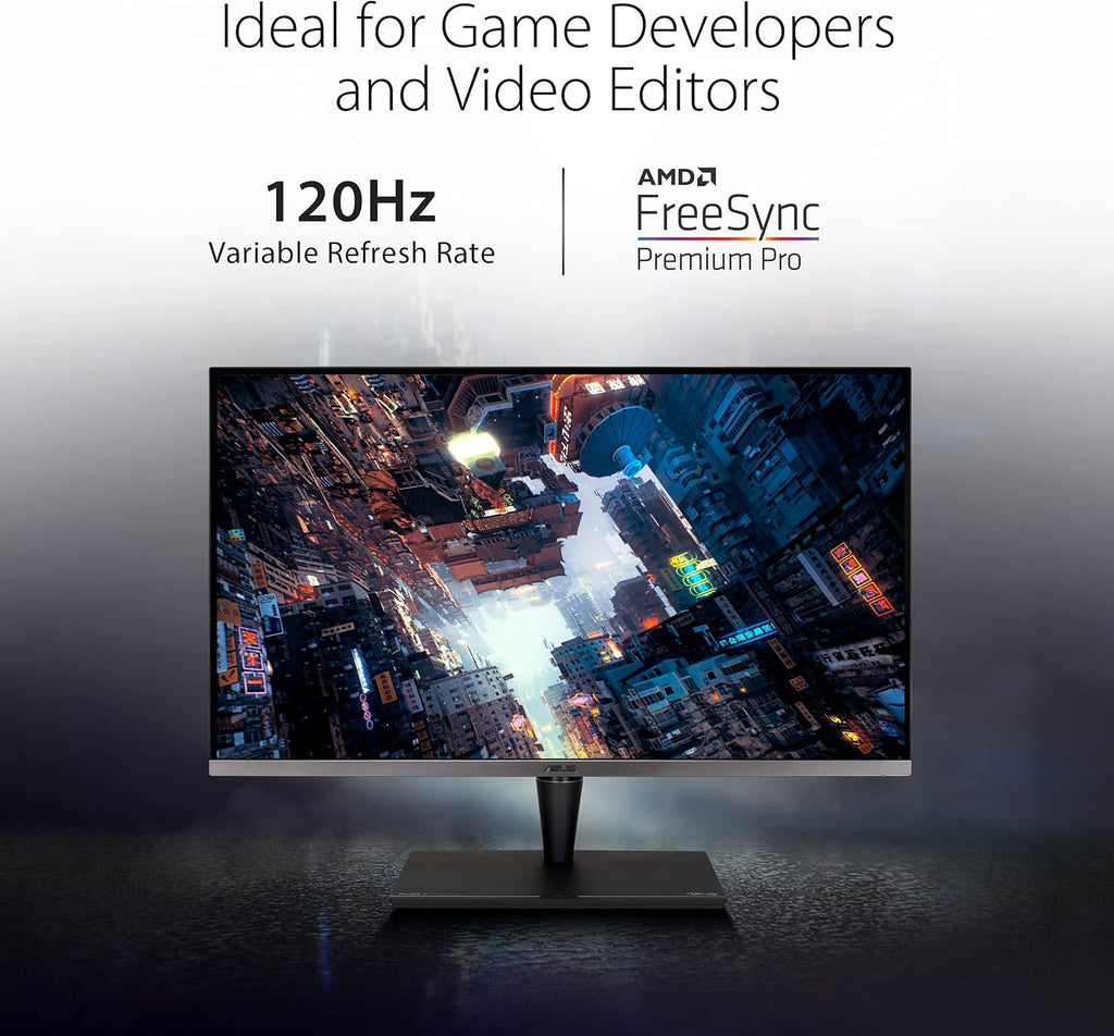 ASUS ProArt Display 32' 4K HDR Computer Monitor (PA32UCG-K) - UHD (3840 x 2160), Mini-LED IPS, 1600nits, 120Hz, 10-bit, Thunderbolt 3, HDMI2.1, w/Calibrator, Compatible with Laptop & Mac Monitor