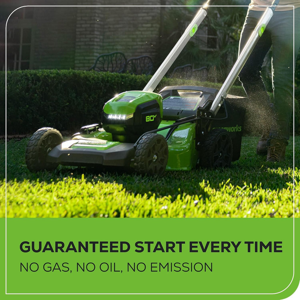Greenworks 80V 21' (Push) Lawn Mower (Gen 2), 5.0Ah Battery