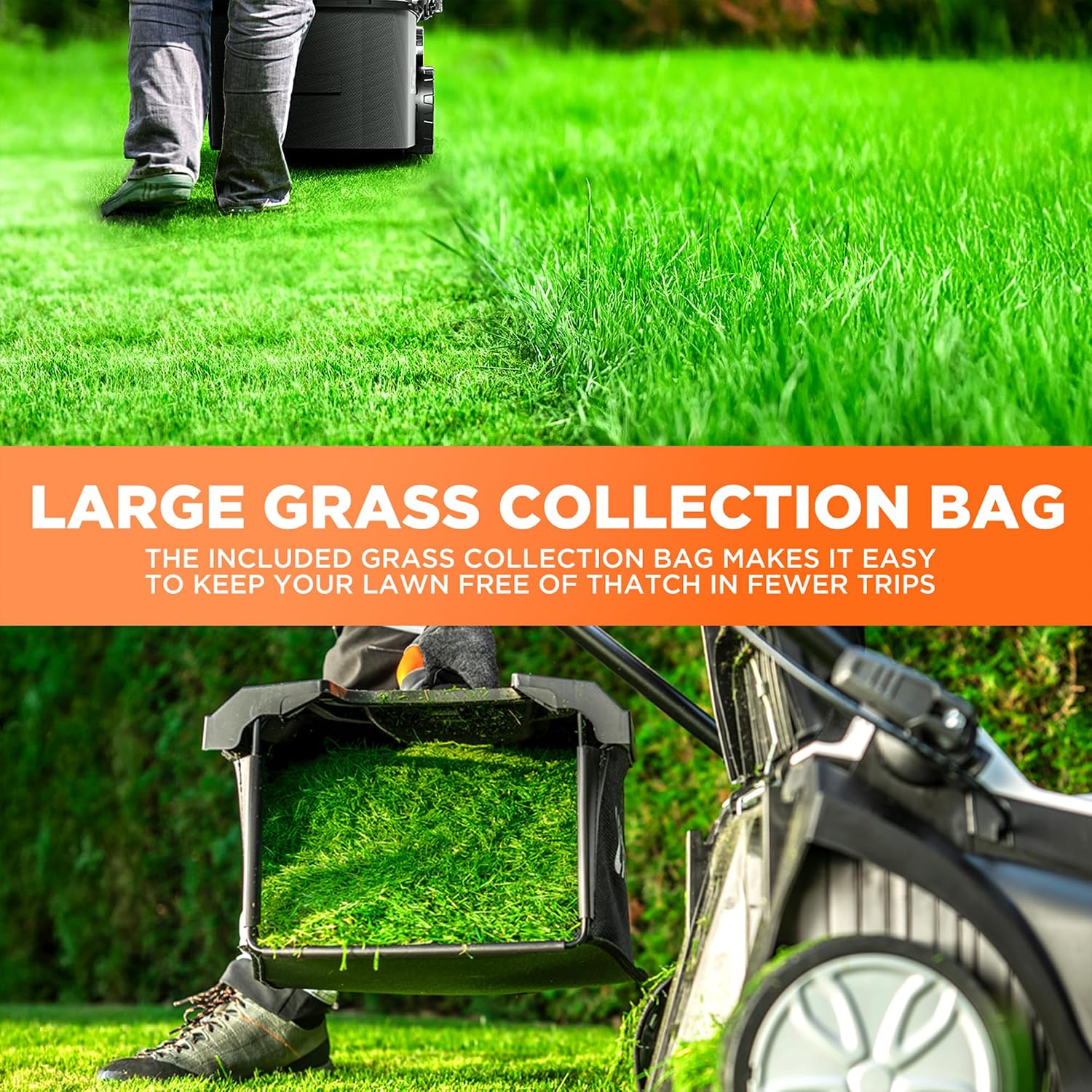 Litheli 16 Inch Lawn Mower 2 x 20V Brushless Electric Mowers for Garden Yards, Lightweight Cordless Lawnmower with 6-Position Height Adjustment, 2 x 4.0Ah Battery Include